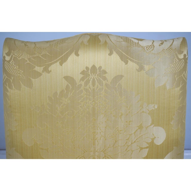 1980s Kittinger Colonial Williamsburg Chippendale Style Damask Upholstered Side Chair For Sale - Image 5 of 18