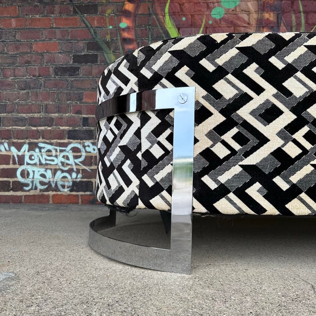 Mid-Century Modern Mid-Century Modern Chrome Sofa by Flair in the Style of Milo Baughman For Sale - Image 3 of 12