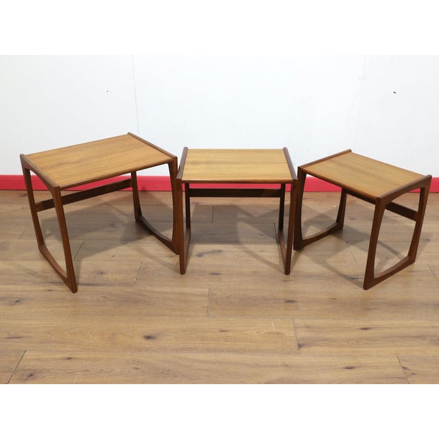 Mid Century Modern Vintage Teak Quadrille Nesting Ends Tables in the Style of G Plan Danish Style For Sale - Image 14 of 14