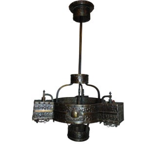 19th Century Brass Gas Ceiling Lamp For Sale