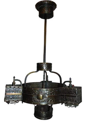 Gas Pendant Lamp in Brass