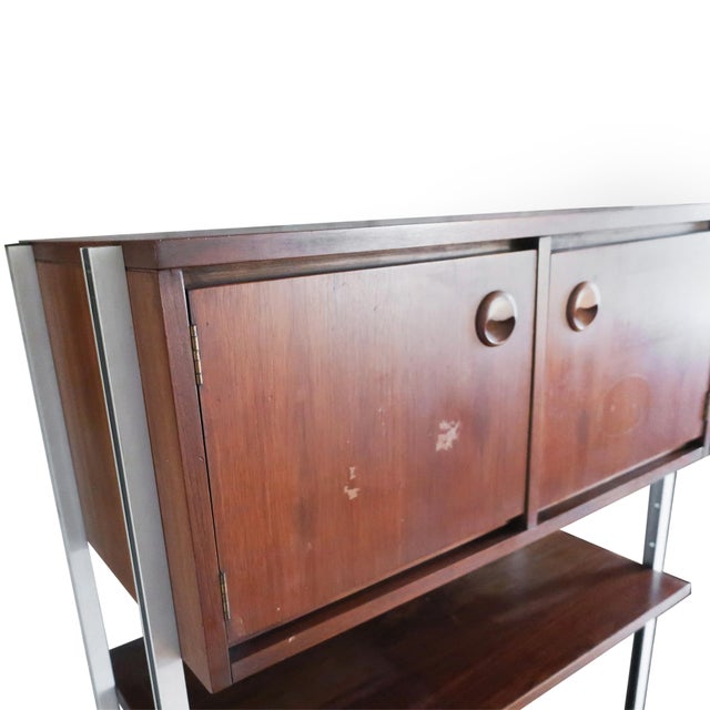 Mid Century Modern Walnut Wall Unit by Stanley For Sale - Image 11 of 12