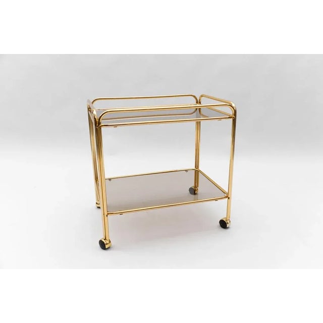 Mid-Century Modern Brass Bar Cart, France, 1960s For Sale - Image 6 of 12