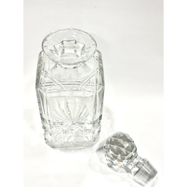 Edinburgh Crystal Vintage Edinburgh Cut Crystal Decanter 9.75” For Sale - Image 4 of 8