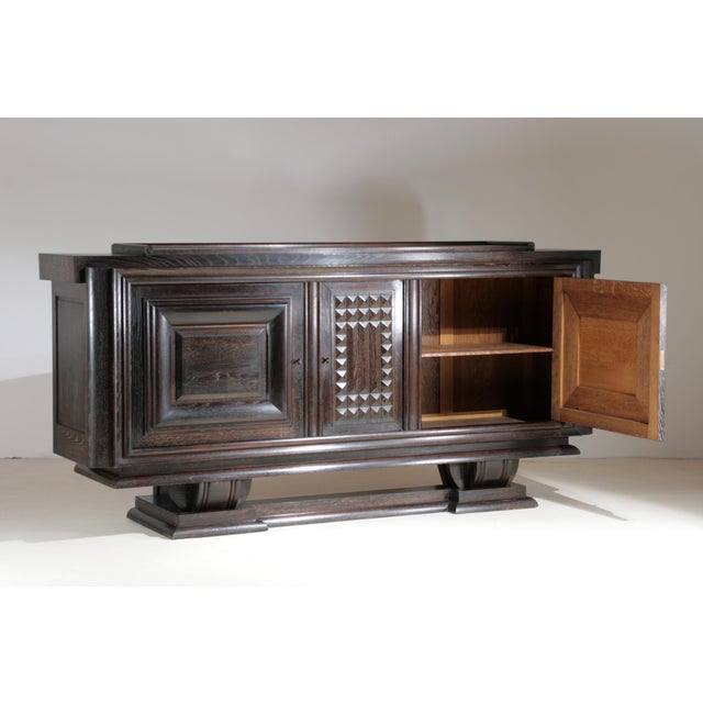 Art Deco Oak Sideboard in the style of Charles Dudouyt, France, 1930s For Sale - Image 3 of 16