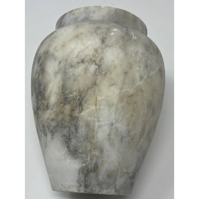 Antique Volterra Italian Alabaster Olive Vessel-Signed For Sale - Image 4 of 8