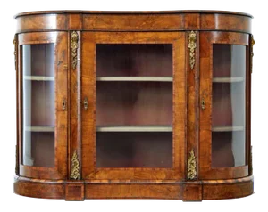 Antique Victorian Glazed Burr Walnut Sideboard, 1800s