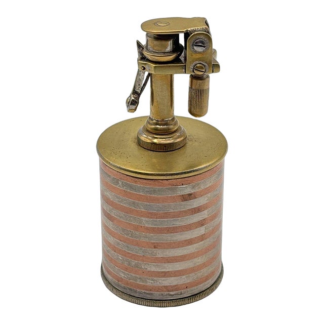 Art Deco “The Executive” Brass and Copper Table Lighter by Ar For Sale