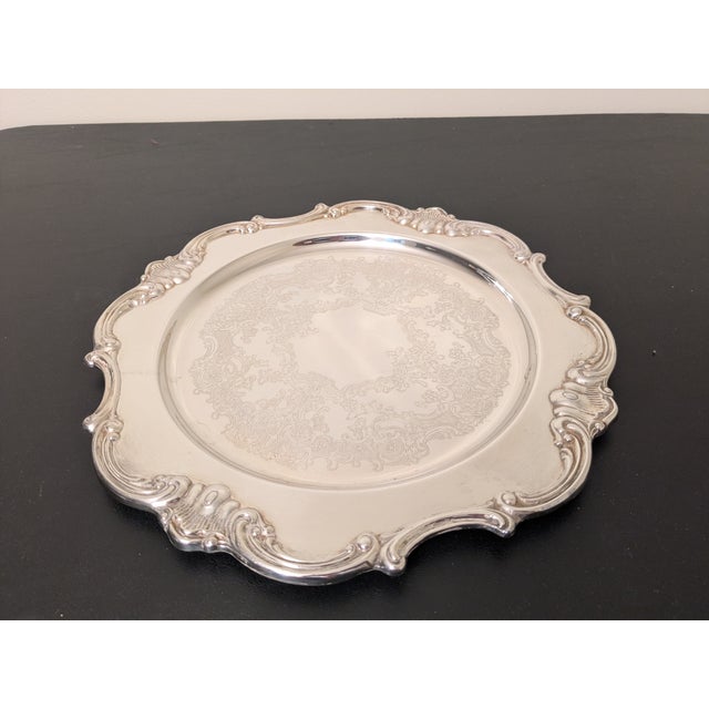 Vintage Gorham 12.5" Strasbourg Silverplate Round Serving Tray This is a Gorham Strasbourg 12.5" silverplate round serving...