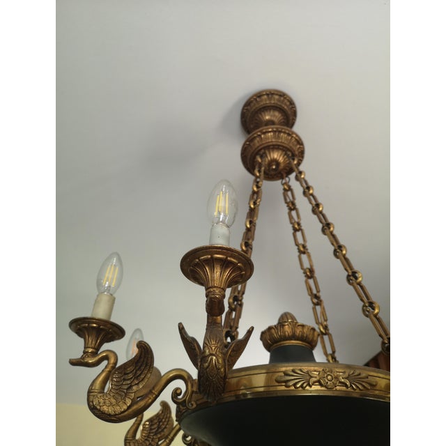 Empire Style Bronze Chandelier, France For Sale - Image 13 of 17