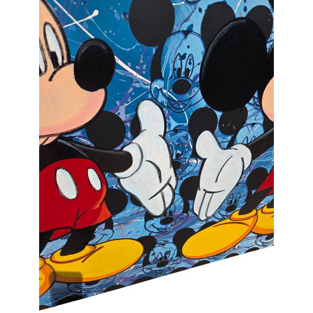 Vintage Original Steve Kaufman Sak Double Mickey Mouse Pop Art Painting For Sale - Image 9 of 18