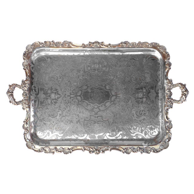 Silvered Bronze Tray Table with Faux Bamboo Stand, 1950s For Sale - Image 3 of 7