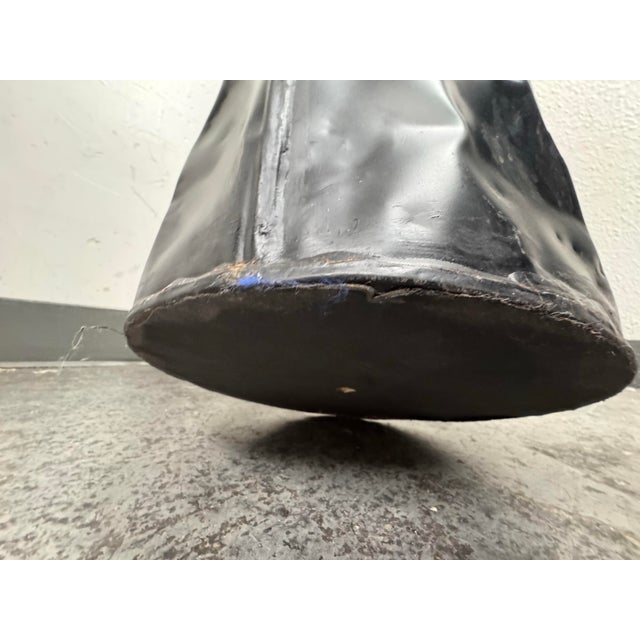 Modern Vintage Hammered Planter, Black For Sale - Image 3 of 12