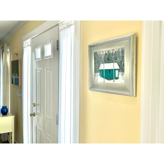 Paint Contemporary Framed Winter Landscape Painting, Greenery, by Stephen Remick For Sale - Image 7 of 9