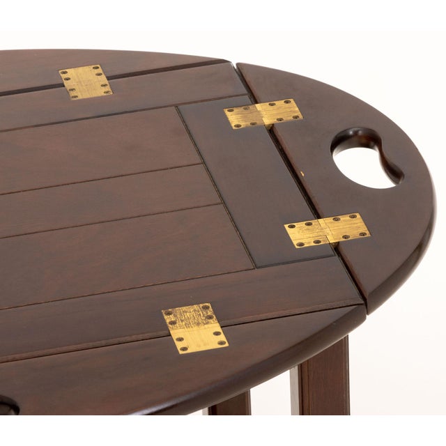 Wood Bombay Company Mahogany Rolling Tea Trolley For Sale - Image 7 of 11