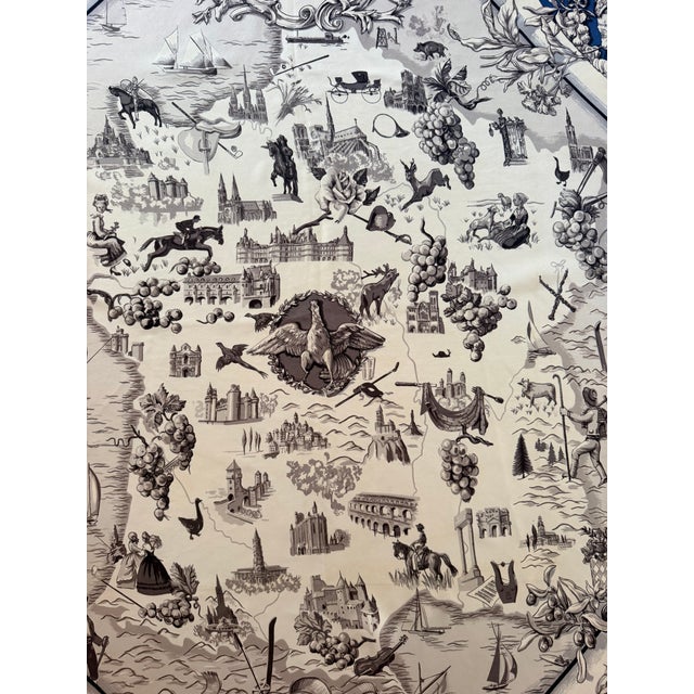 Hermès La France 1959 Silk Scarf Designed by Françoise De La Perriere For Sale - Image 9 of 12