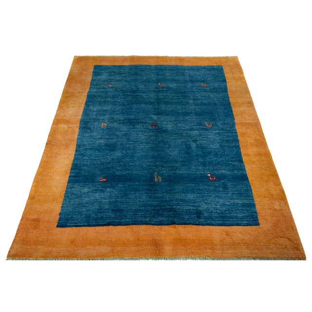 Middle Eastern Hand-Knotted Gabbeh Rug For Sale - Image 4 of 9