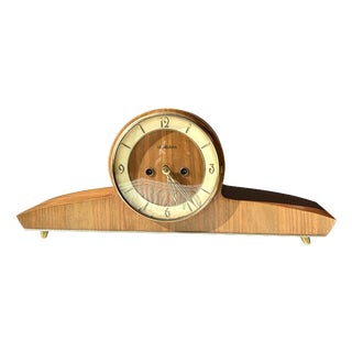 Vintage Mantel Clock in Wood, 1930s For Sale