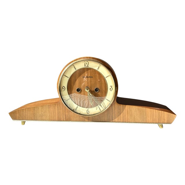Vintage Mantel Clock in Wood, 1930s For Sale