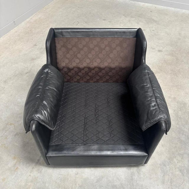 Black Leather Club Chair by Dreipunkt, 1970s For Sale - Image 11 of 15