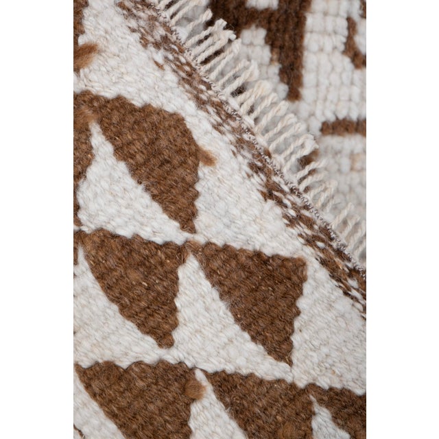 Textile Cream & Brown Vintage Herki Runner For Sale - Image 7 of 12
