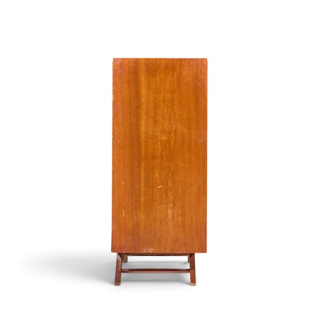 Vladimir Kagan Vladimir Kagan Style Mid Century Walnut Gentlemans Chest Highboy Dresser For Sale - Image 4 of 9