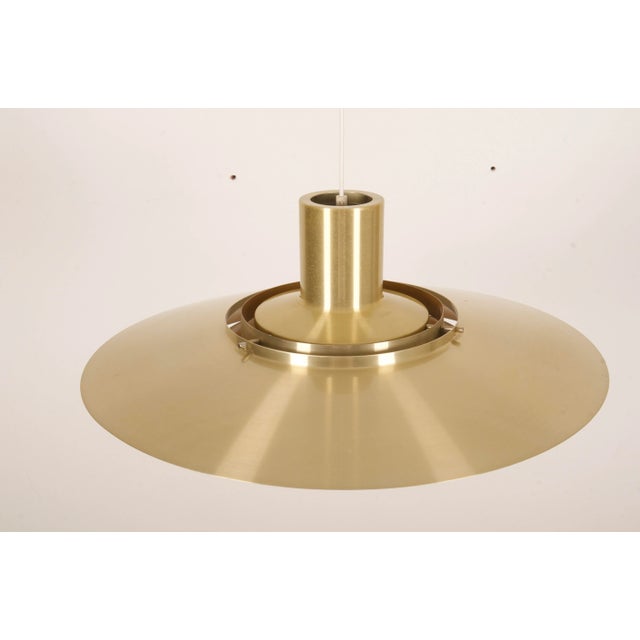 Gold Scandinavian Modern Danish Aluminum Ceiling Lamp by Preben Fabricius & Jørgen Kastholm for Nordisk Solar, 1964 For Sale - Image 8 of 12