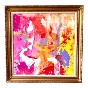 Large Original Abstract Painting "Street Candy" Signed Arlene Carr