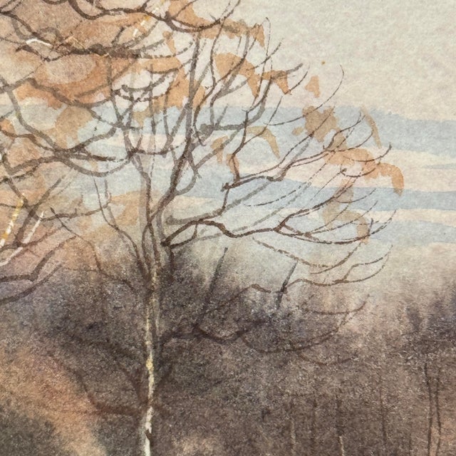 1990s George Griff Griffiths Original Yorkshire Watercolor Painting Swinsty Reservoir For Sale - Image 5 of 12