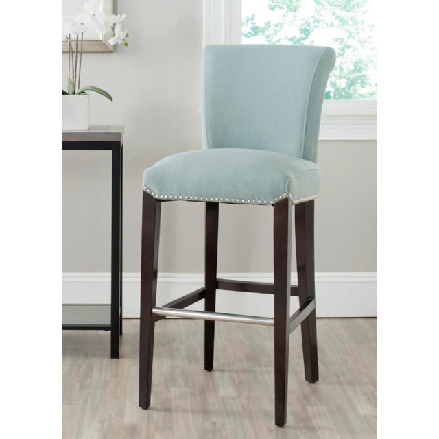 Kelley Barstool in Sky Blue & Espresso For Sale In Philadelphia - Image 6 of 7