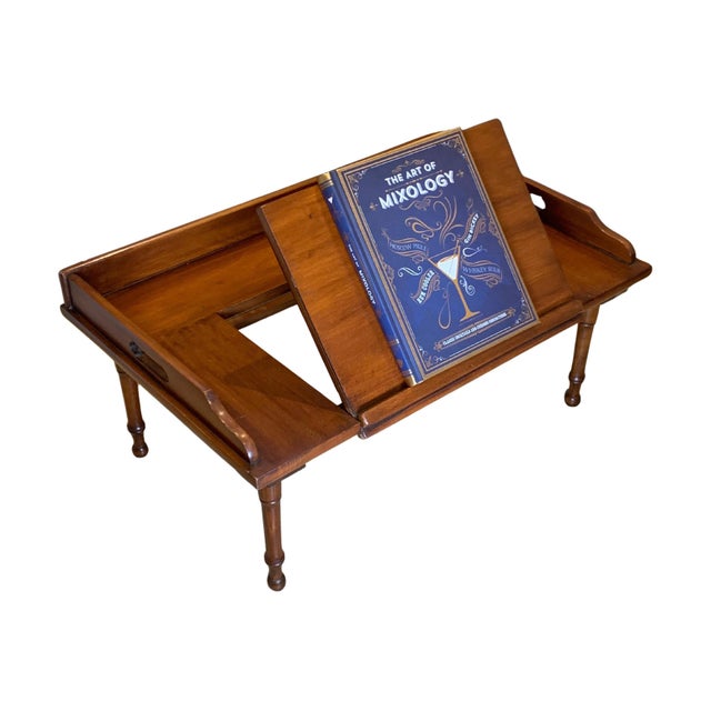 Antique English Mahogany Reading Breakfast Table with Gallery Sides Pierced Grip Handles and Turned Legs For Sale - Image 13 of 17