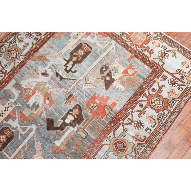 Zabihi Collection Abstract Accent Size Persian Malayer Rug For Sale - Image 4 of 9
