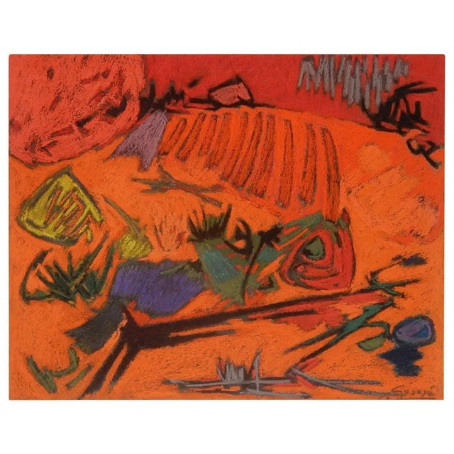 Orange Antonio Guanse' Original Abstract Painting For Sale - Image 8 of 8