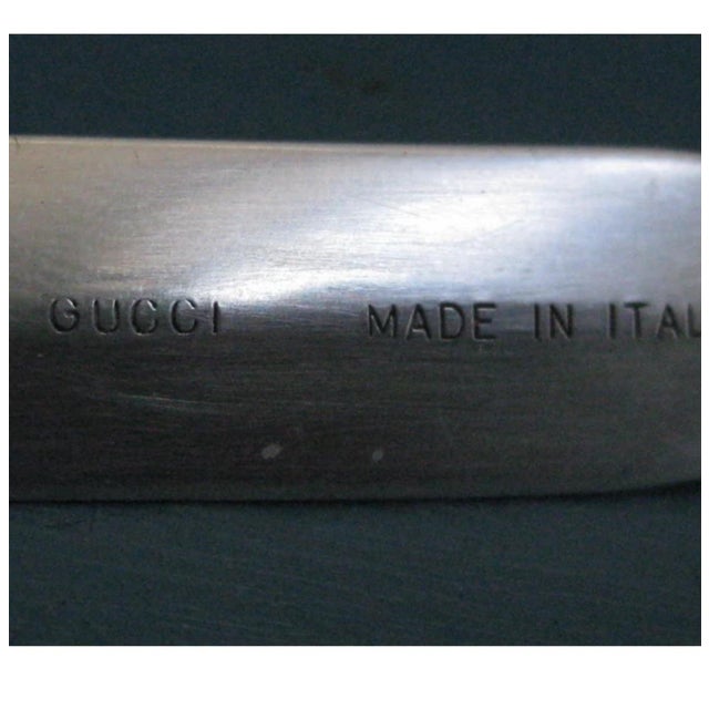 Gucci Silver 925 Gold Plated & Lucite Luxury Pen and Letter Opener Set For Sale - Image 10 of 10