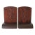 Vintage Hand Tooled Arts and Crafts Oak Wood Bookends For Sale