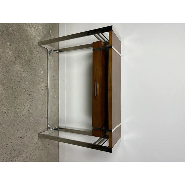 Art Deco Style Console in Wood and Chrome Metal, 1990 For Sale - Image 11 of 13