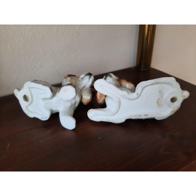 Mid 20th Century Vintage Ceramic Cocker Spaniel Dogs Pup Pair Figurines For Sale - Image 5 of 6