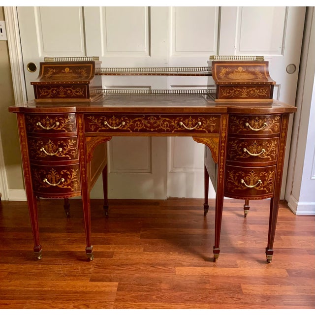 Wood Antique. Carlton Desk Hepplewhite London Edwards Roberts For Sale - Image 7 of 7