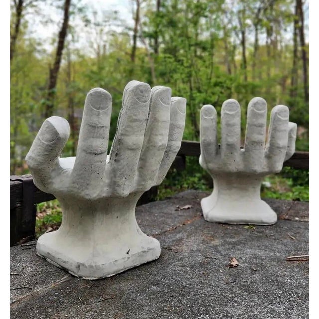 Up for your consideration is a beautiful vintage pair of concrete hand chairs. These would look lovely in your home and...
