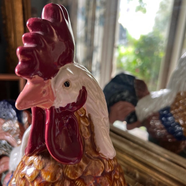 Italian 1970s Large Italian Hand Painted Rooster For Sale - Image 3 of 6