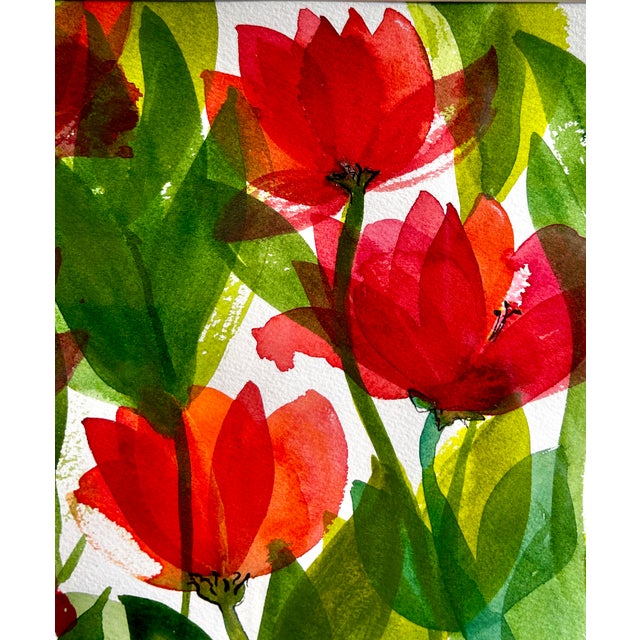 Contemporary Giclee Fine Art Print of the Watercolor Painting ‘Tissue Poppies’ For Sale - Image 3 of 4