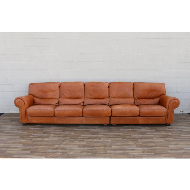 Vintage Gamma Arredamenti Italian Leather Sectional Sofa | Modular Corner Sofa | Cognac Tan Leather | Made in Italy For Sale - Image 9 of 18