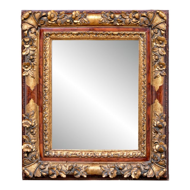 Antique 19th-Century Hand-Carved and Gilt Mirror For Sale