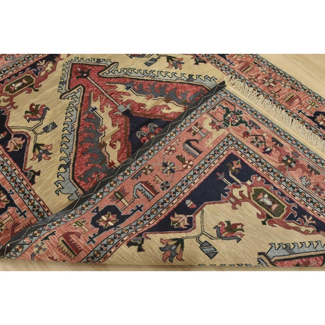 Heriz Rug 5’11” X 8’9” Beige Wool Vintage Traditional Hand-Knotted Carpet For Sale - Image 14 of 15