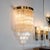 Mid 20th Century Modernist Brass and Hand Blown Murano Glass 4-Tier Quadretti Sconces - a Pair For Sale - Image 5 of 8