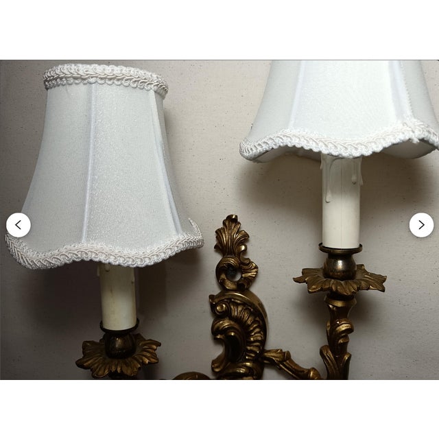Wall Lights in Gilded Bronze, 1960s, Set of 2 For Sale - Image 4 of 10