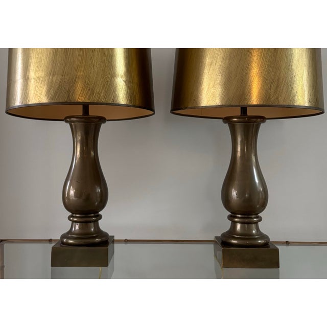 Modern Visual Comfort Transitional Bronze Table Lamps - A Pair For Sale - Image 3 of 13