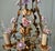 French Gilt Toleware and Floral Ceramic 6-Branch Chandelier, 1930s For Sale - Image 4 of 8