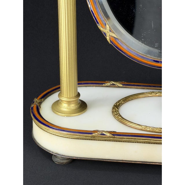 Metal Napoleon III French Ormolu Opaline Vanity Mirror, 1870s For Sale - Image 7 of 11