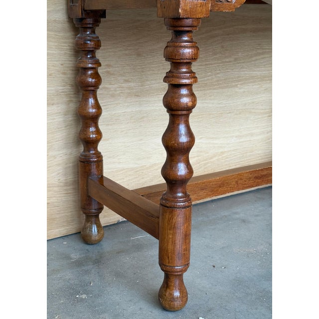 Early 20th Century Large Spanish Nightstand or Low Console Table with Drawer For Sale - Image 13 of 18
